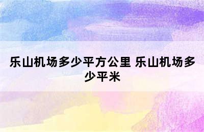 乐山机场多少平方公里 乐山机场多少平米